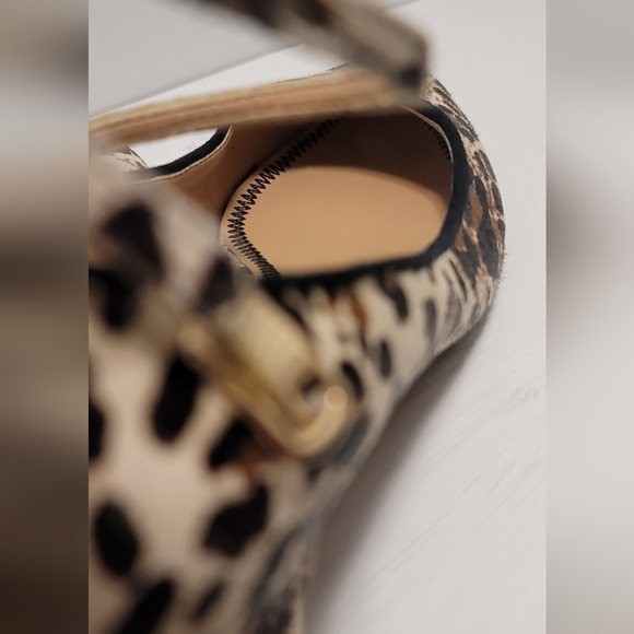 Leather Calf Hair, Pilcro & The Letterpress Women's  Cheeta Print, Strappy Heels - Picture 11 of 13